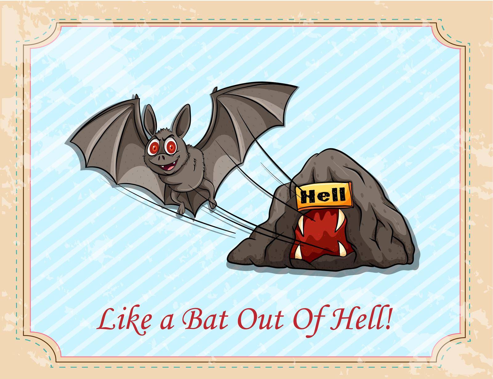 Like a bat out of hell illustration