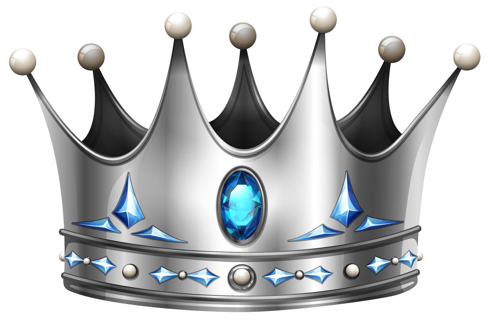 Silver crown on white illustration