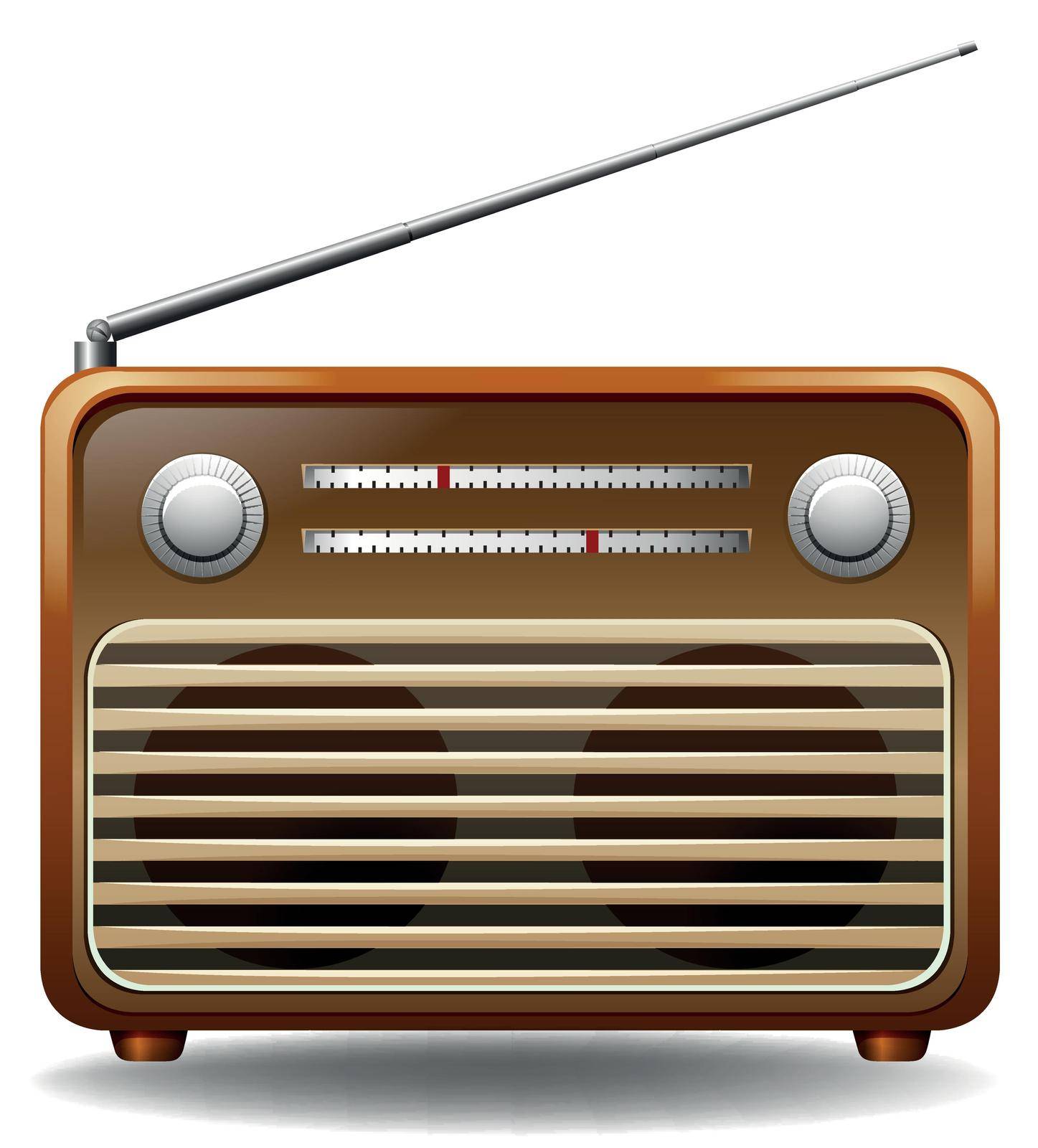 Retro radio on a white background