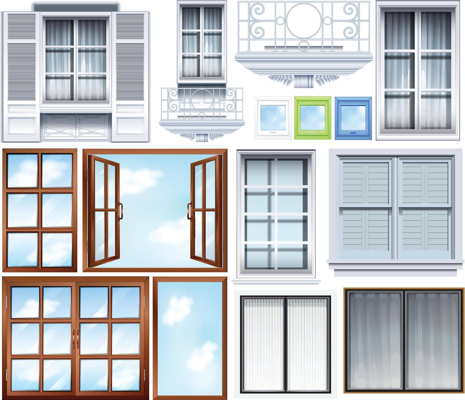 Different designs of windows pattern