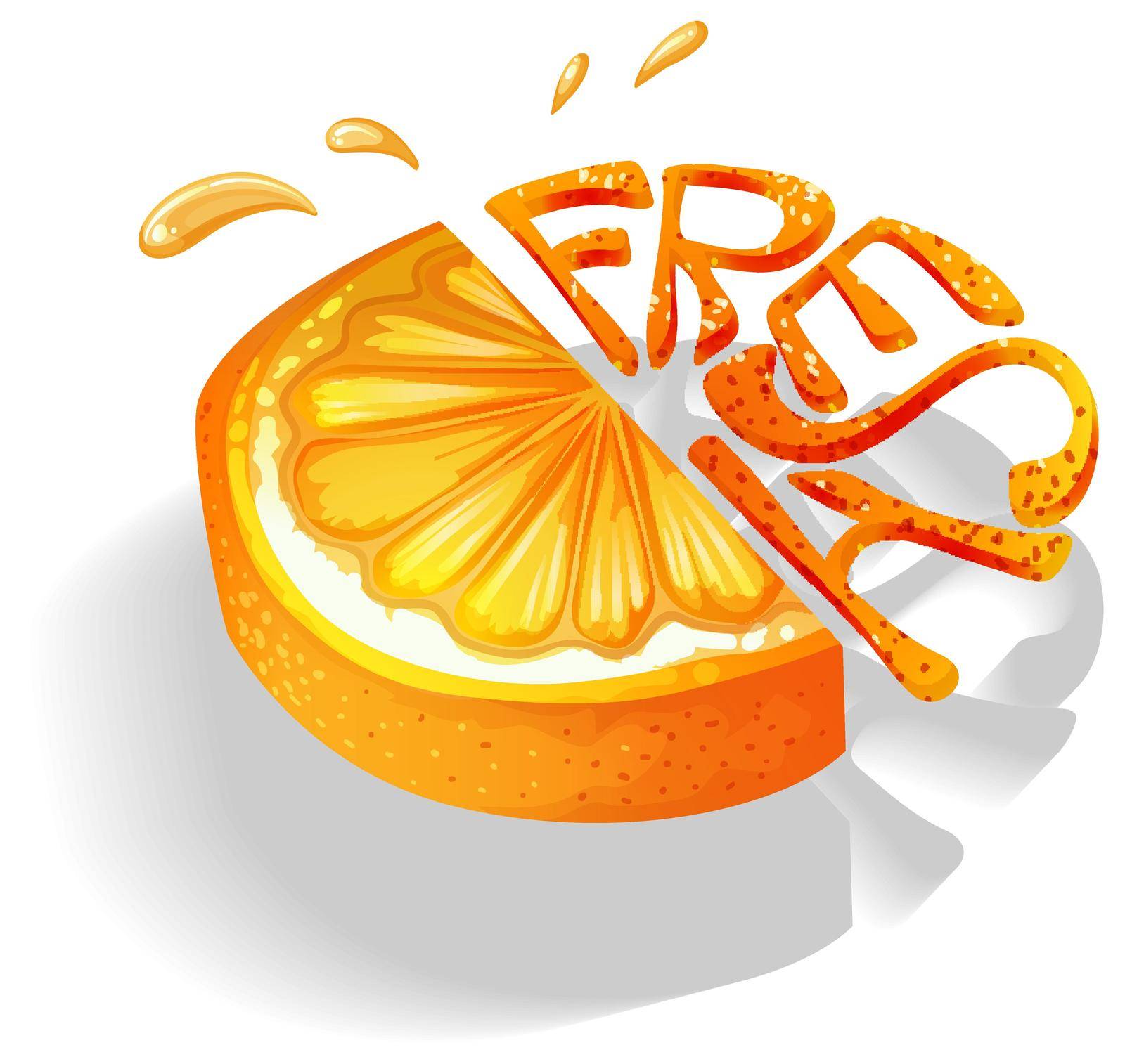 Orange slice with text design
