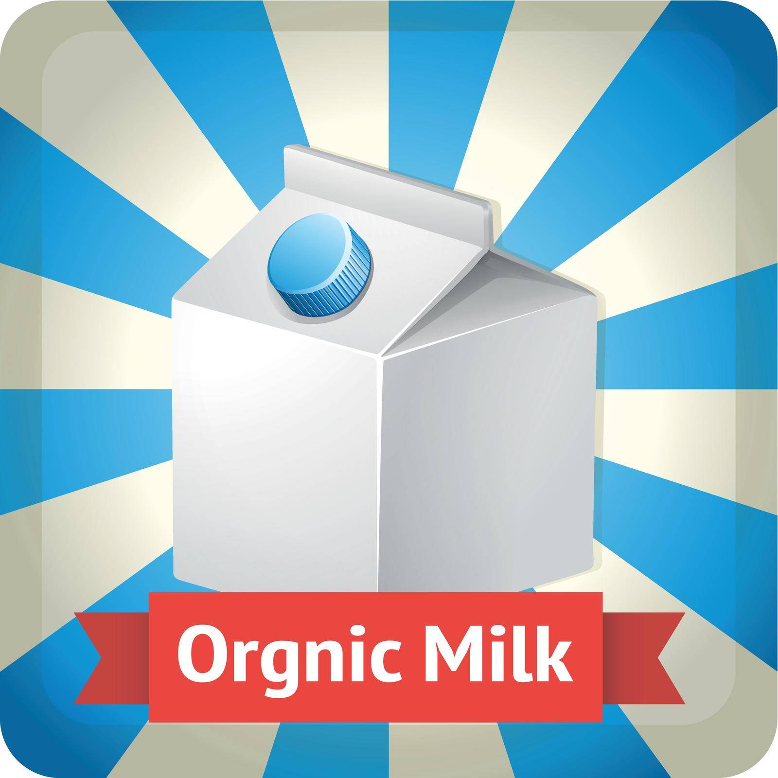 Carton of milk with a banner of Orga	nic Milk
