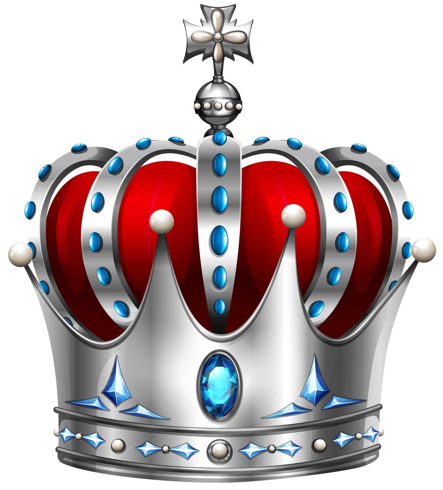 Silver crown on white illustration