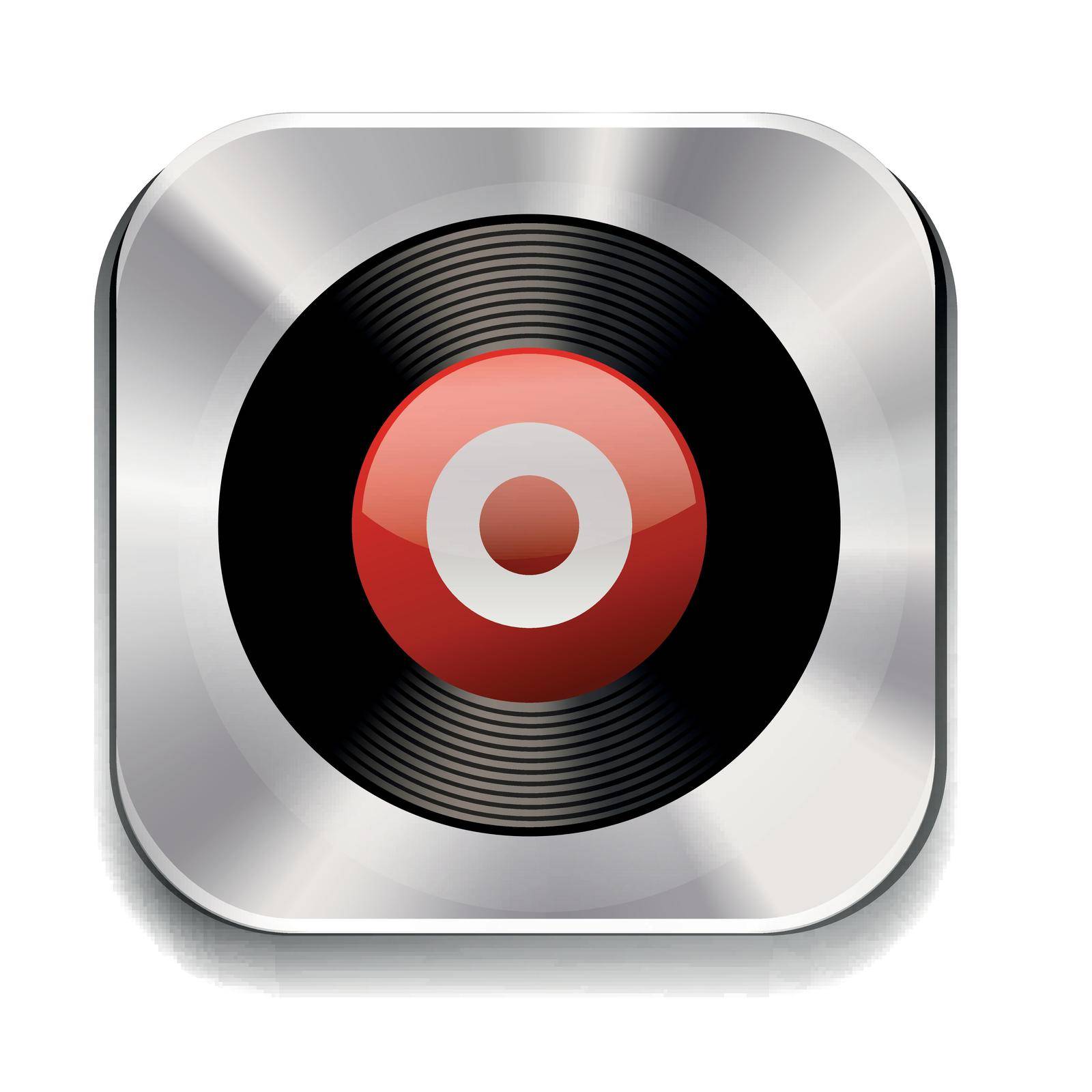 Square silver icon of music recorder