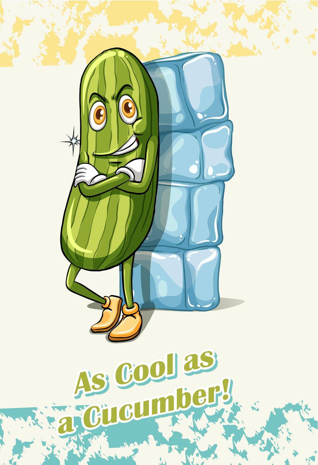 As cool as a cucumber illustration