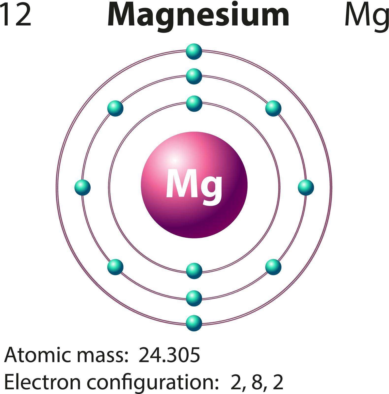 Diagram representation of the element magnesium illustration