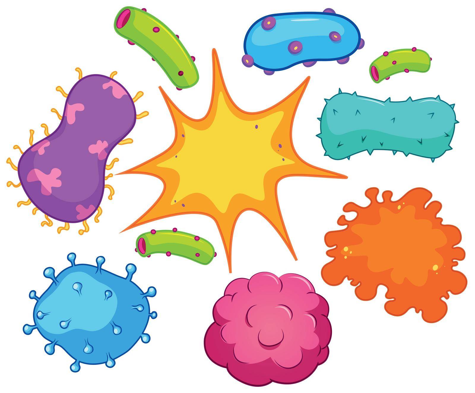 Different shapes of bacteria illustration