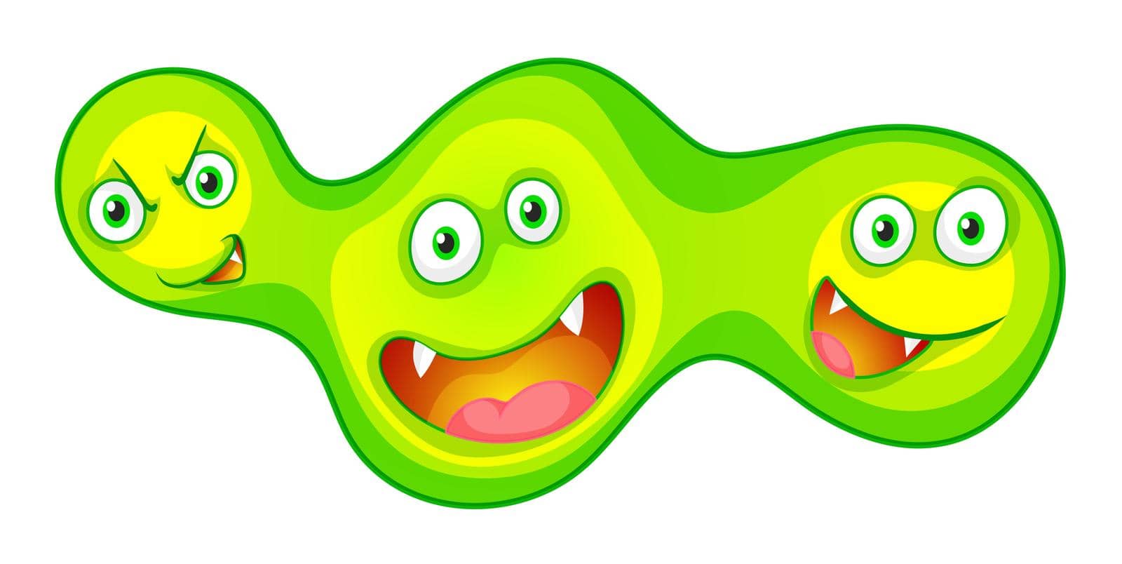 Bacteria with monster faces illustration