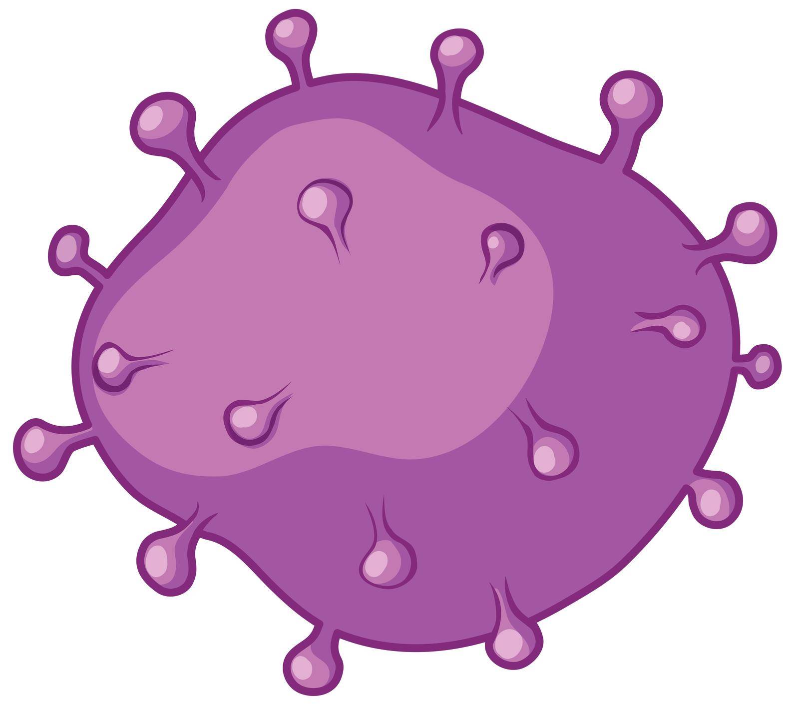 Purple bacteria on white illustration