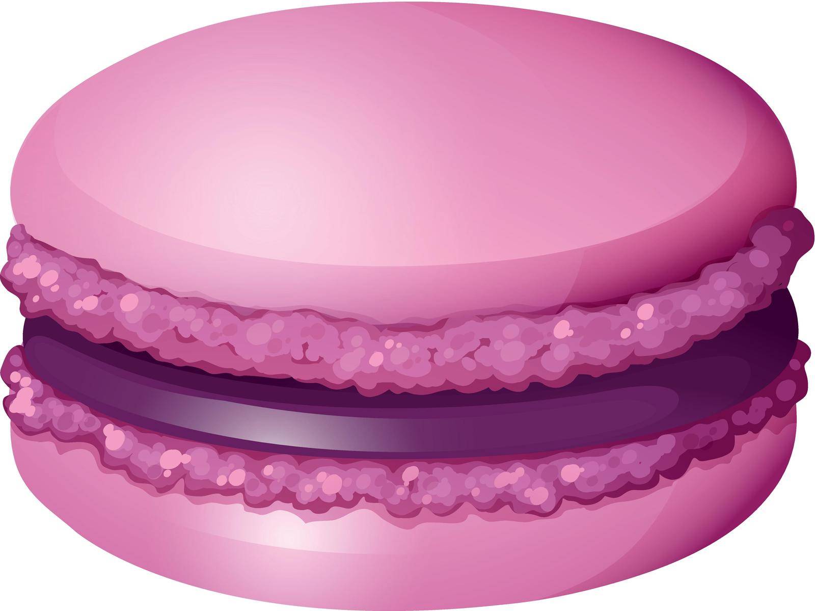 Purple color macaron alone illustration
