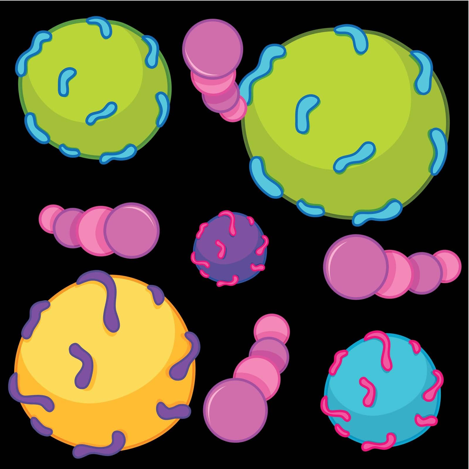Close up round bacteria illustration