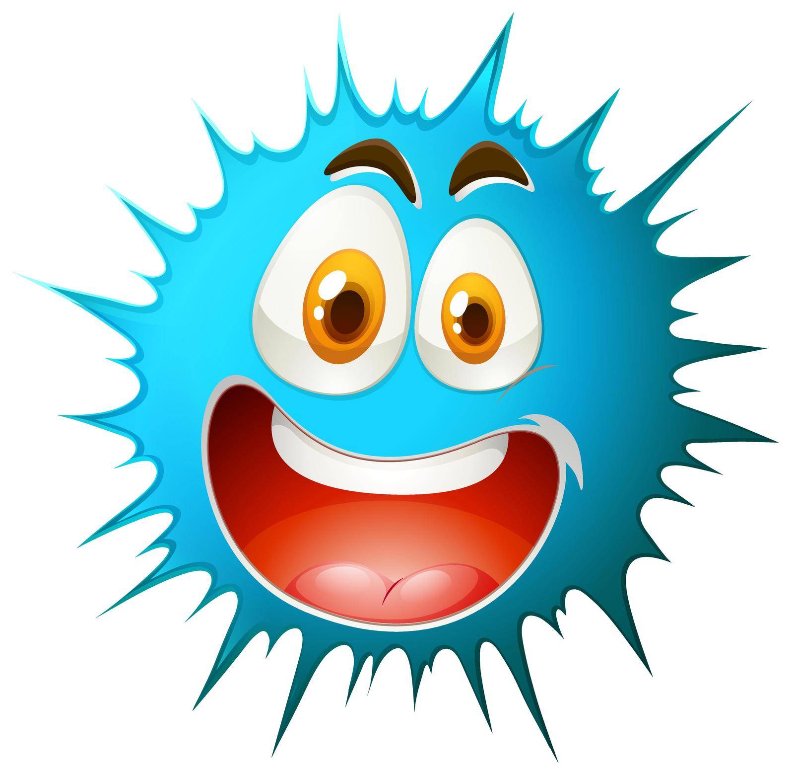 Blue splash with happy facial expression illustration