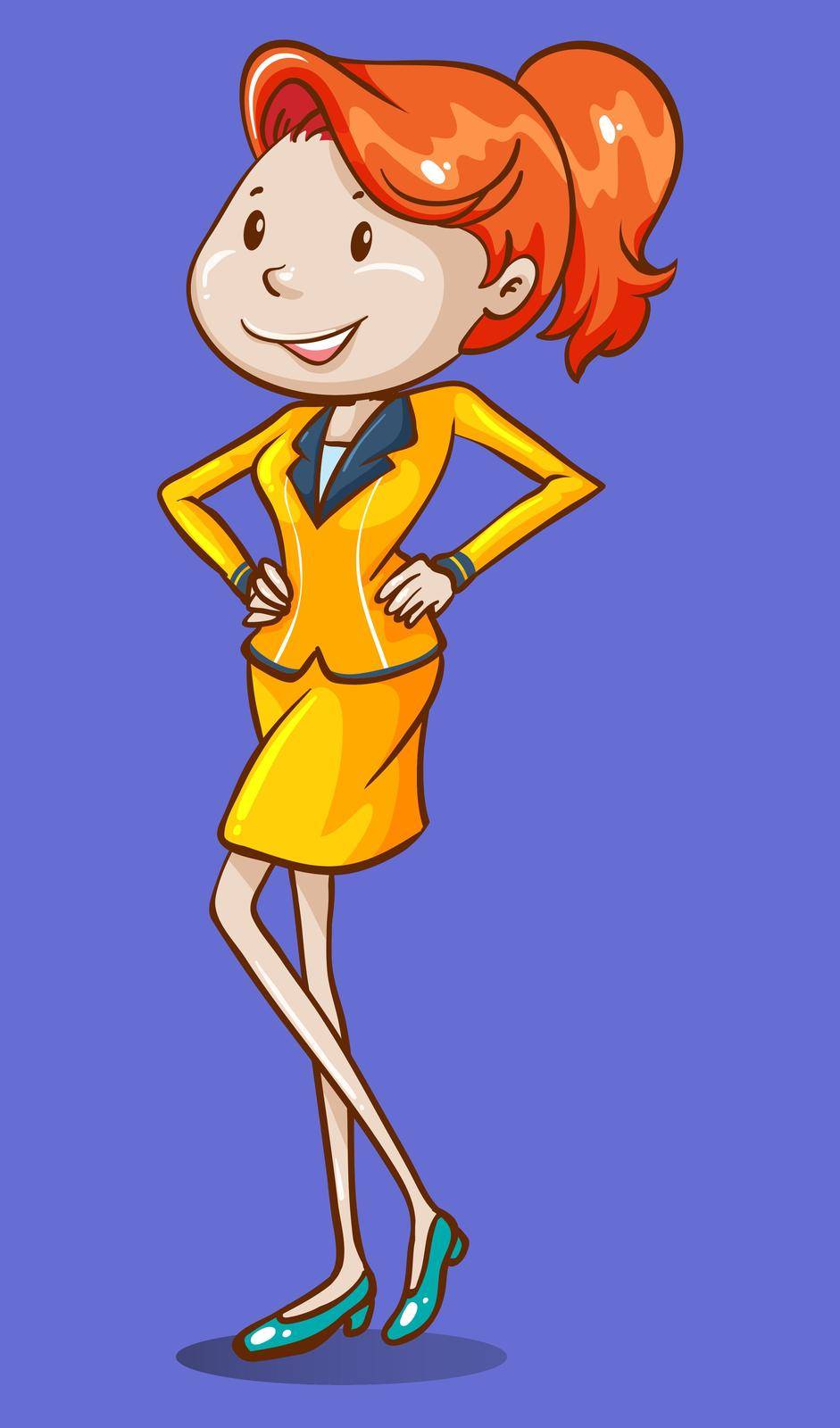 Business woman in yellow suit illustration