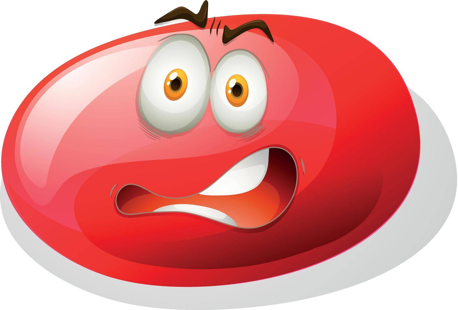 Red facial expression slime illustration