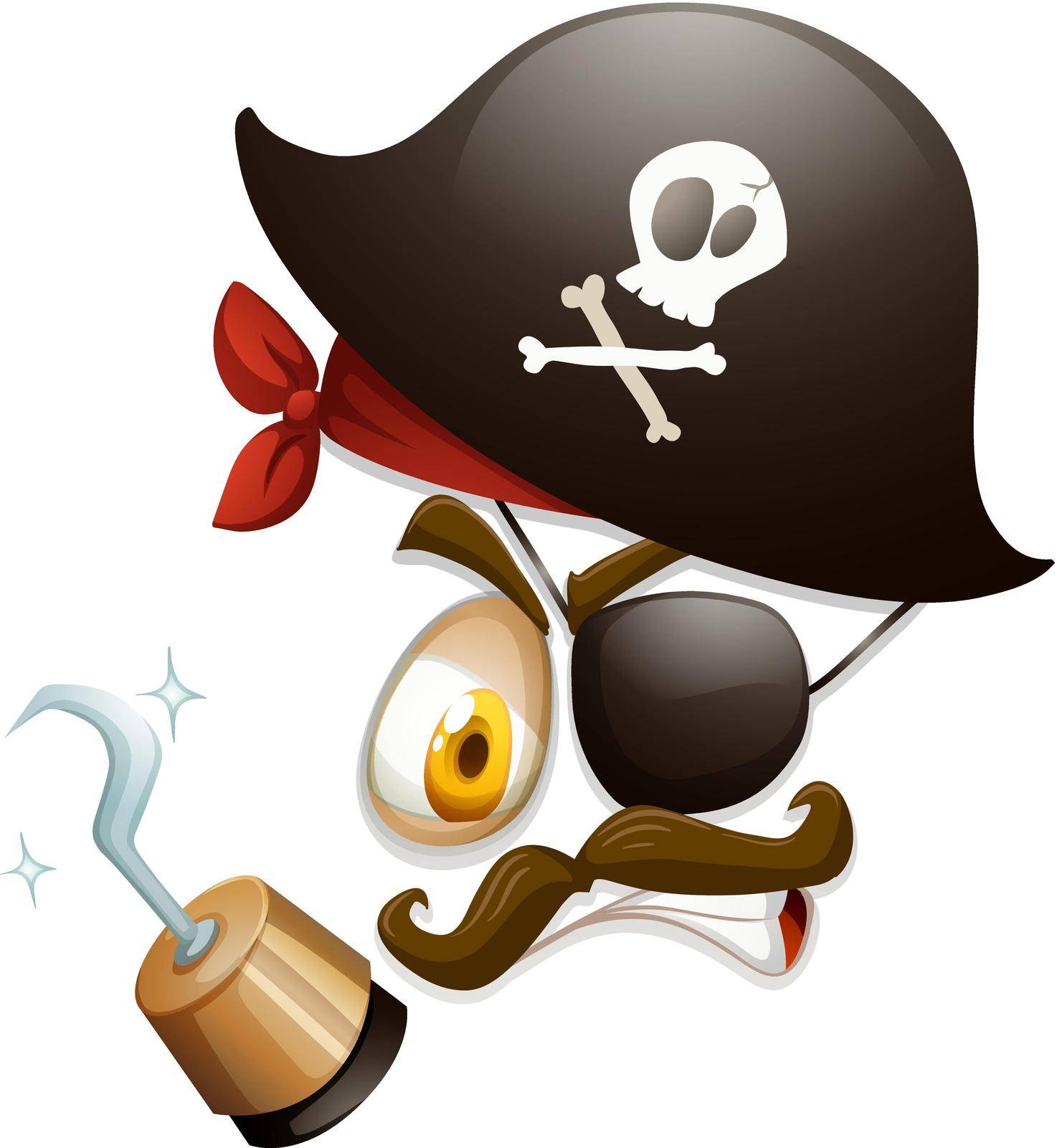 Facial expression with pirate hat illustration