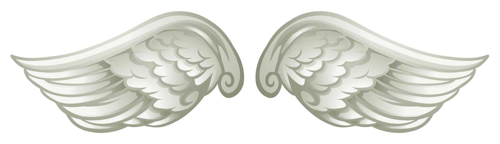 Pair of white wings illustration