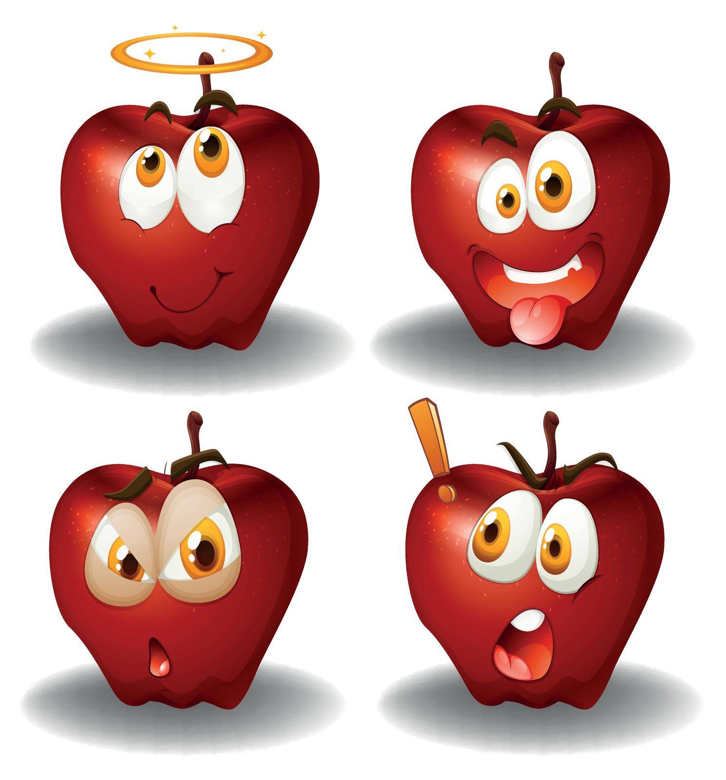 Facial expression on apples by iimages