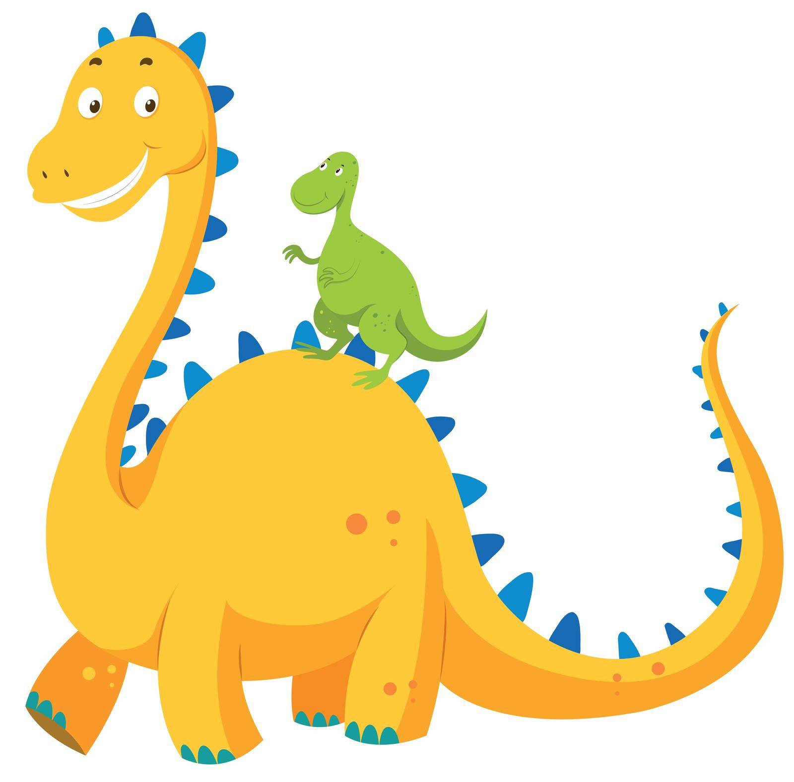 Big dinosaur and small dinosaur illustration