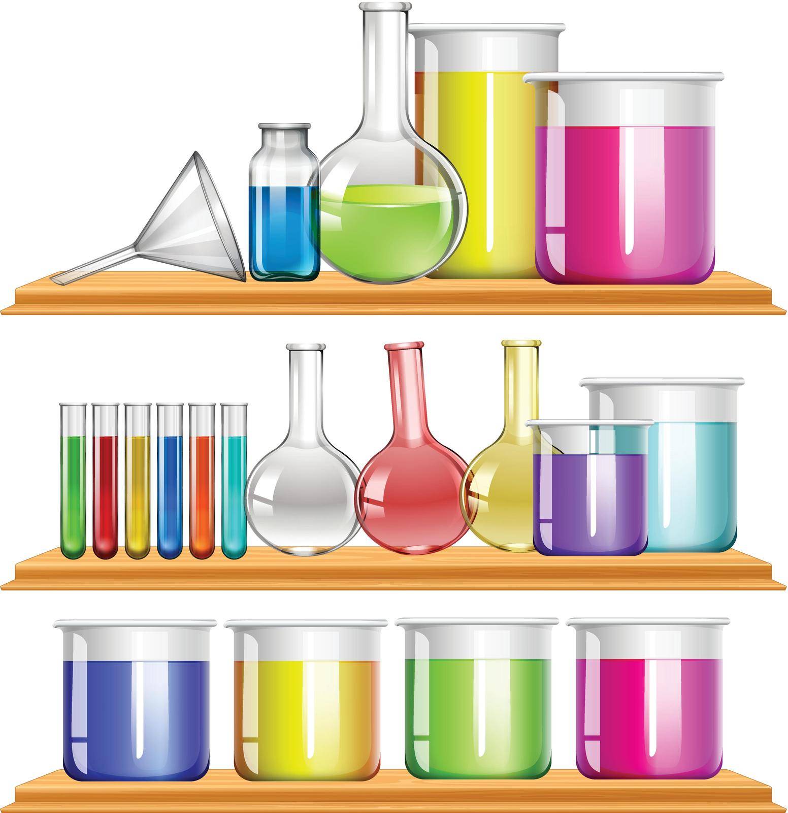 Lab equipment filled with chemical by iimages