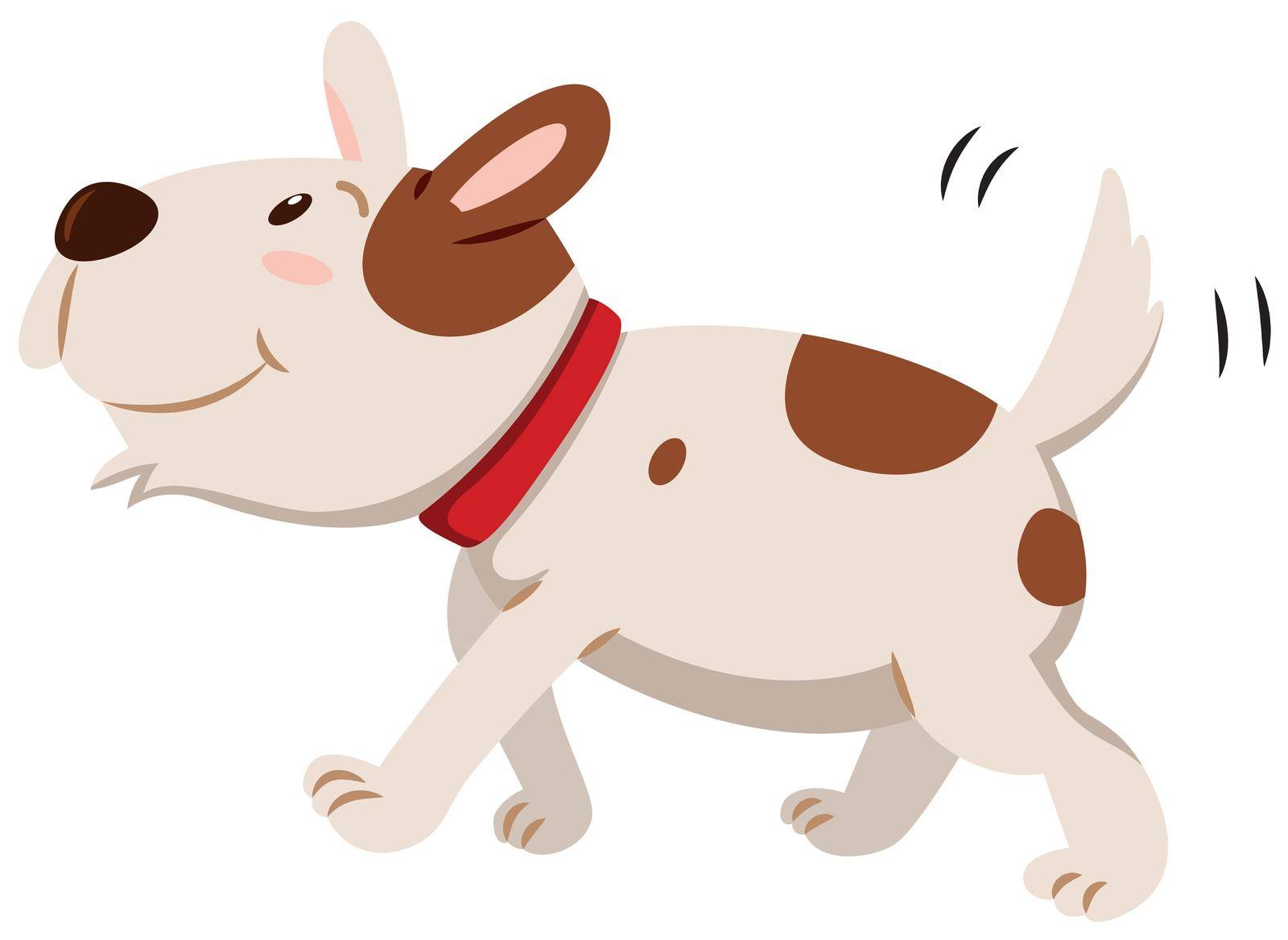 Little dog wagging its tail illustration