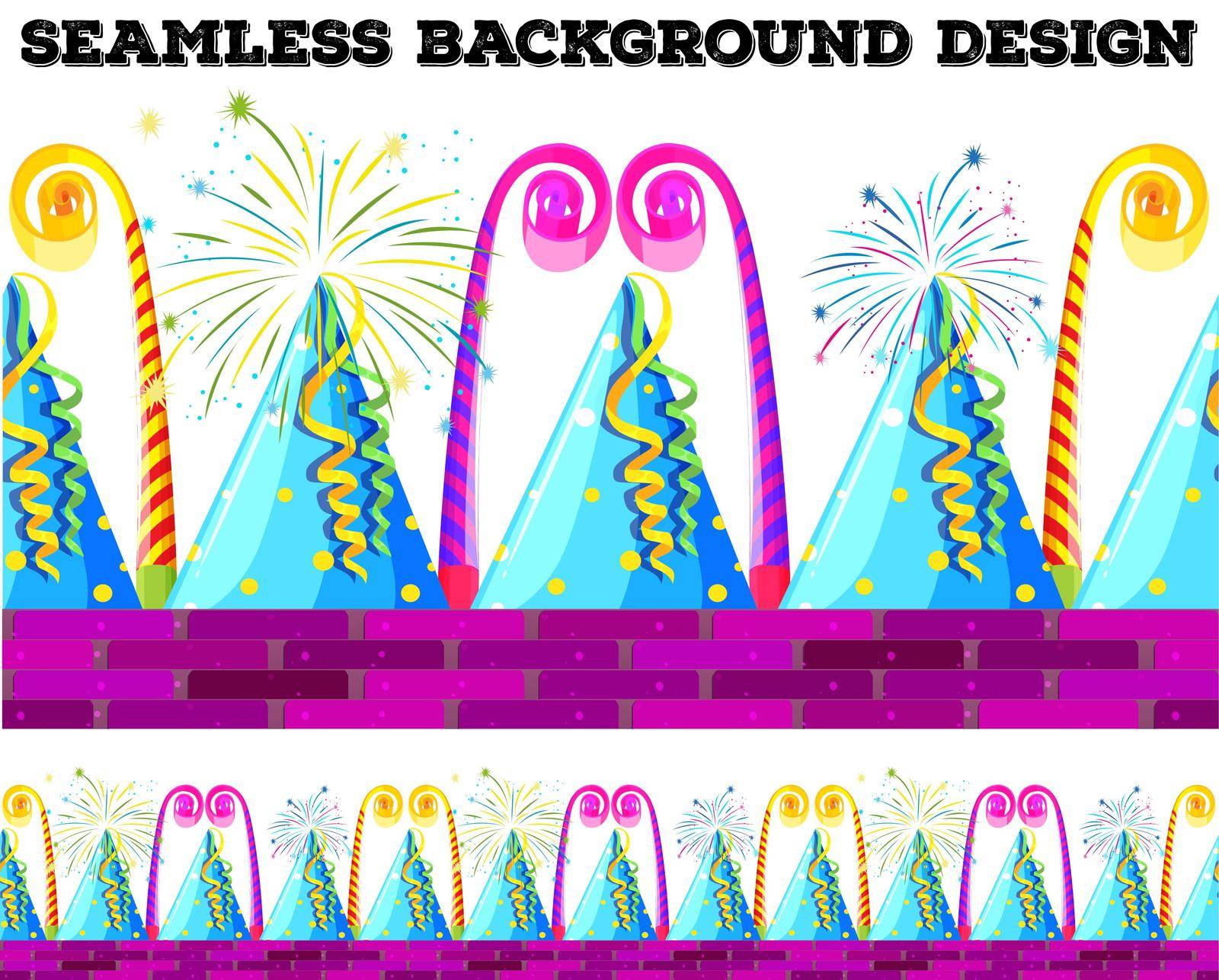 Seamless design with party objects illustration