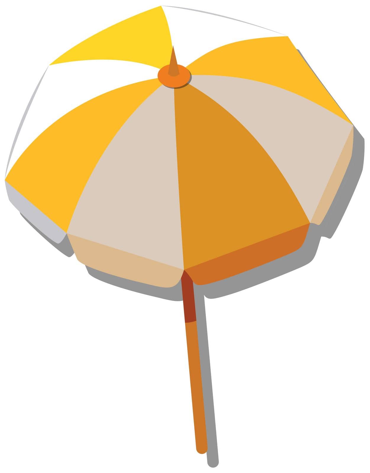 Single umbrella with yellow and white striped illustration