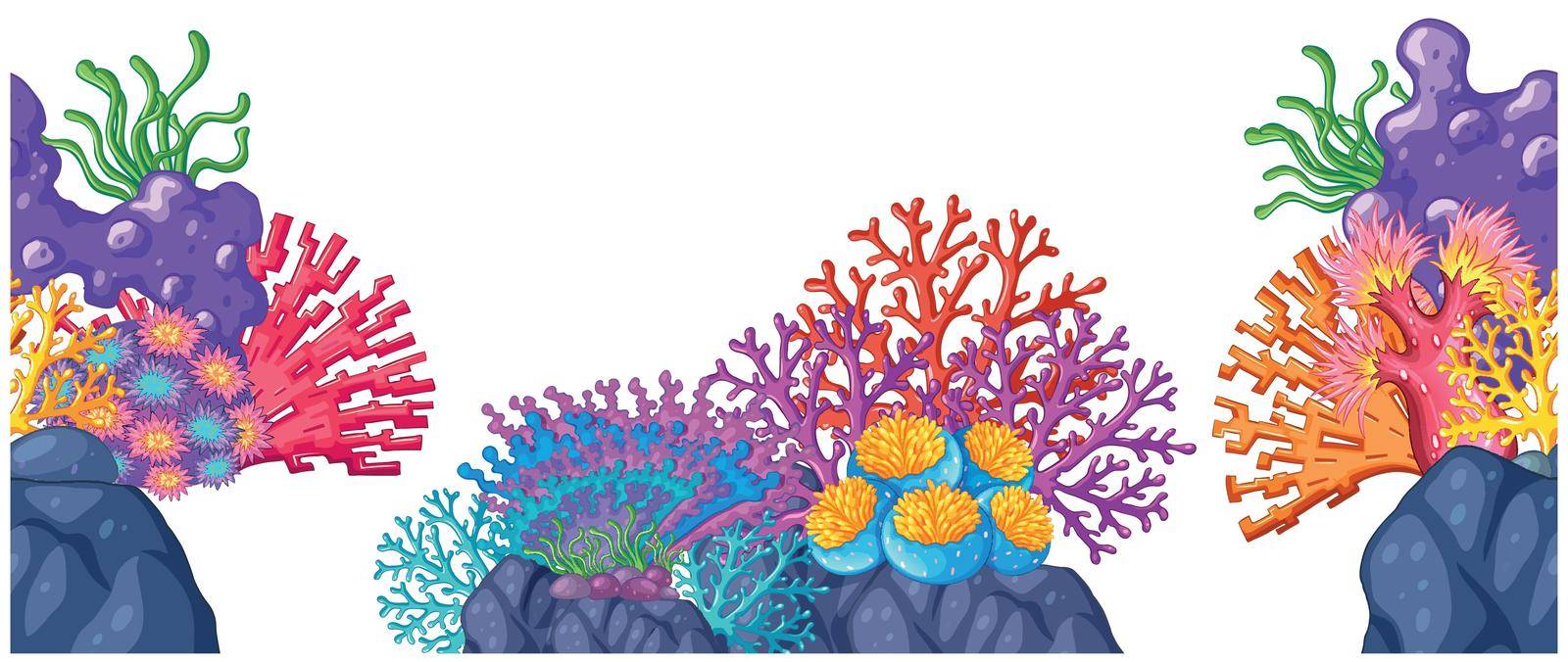 Coral reef on the rocks illustration