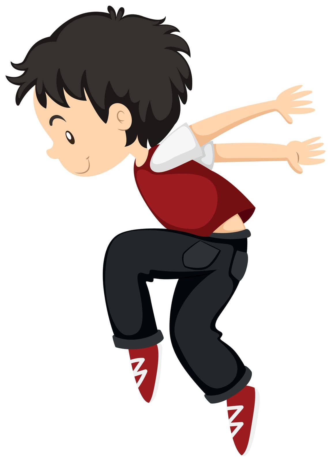 Boy doing breakdance alone illustration