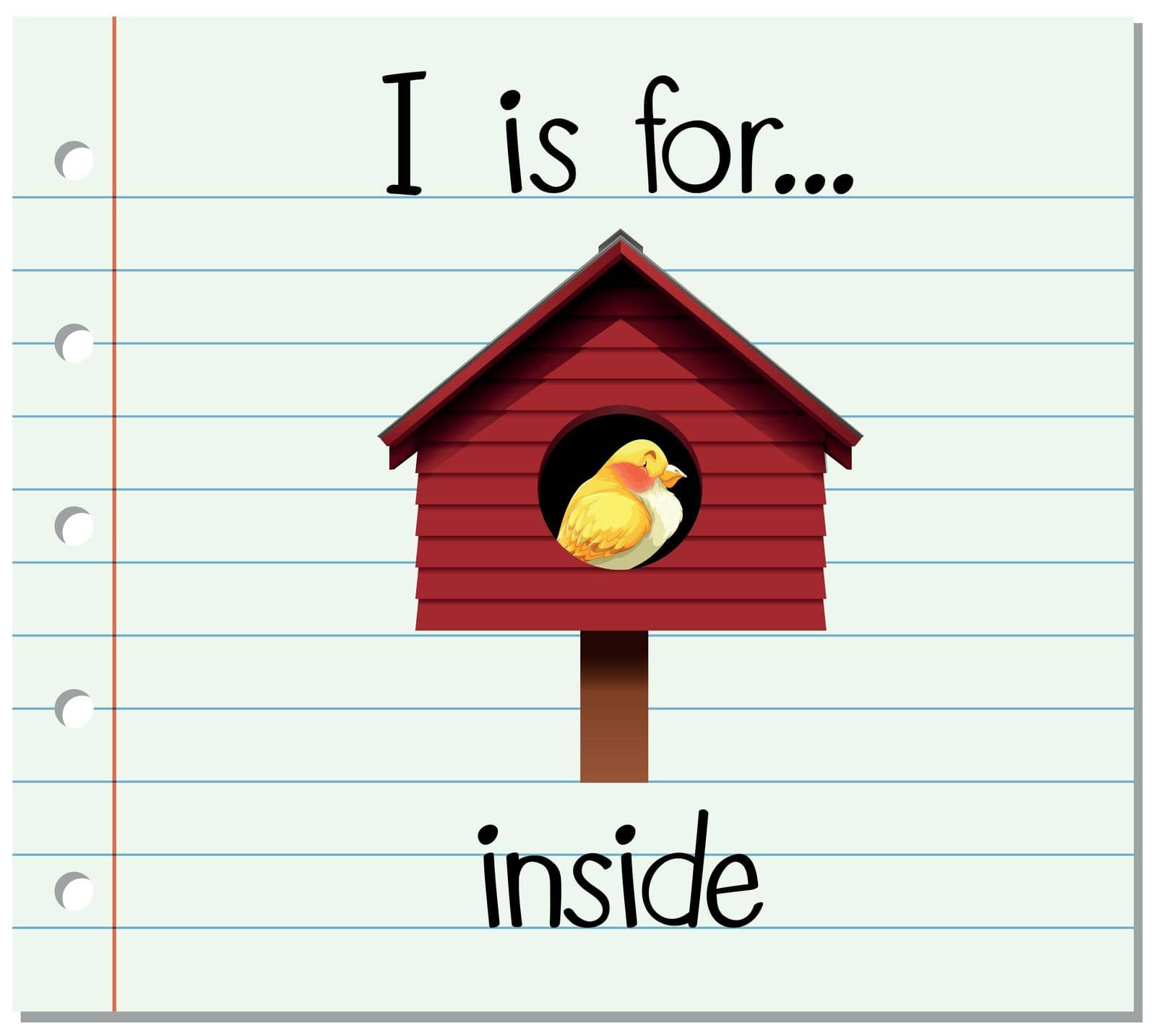 Flashcard letter I is for inside by iimages