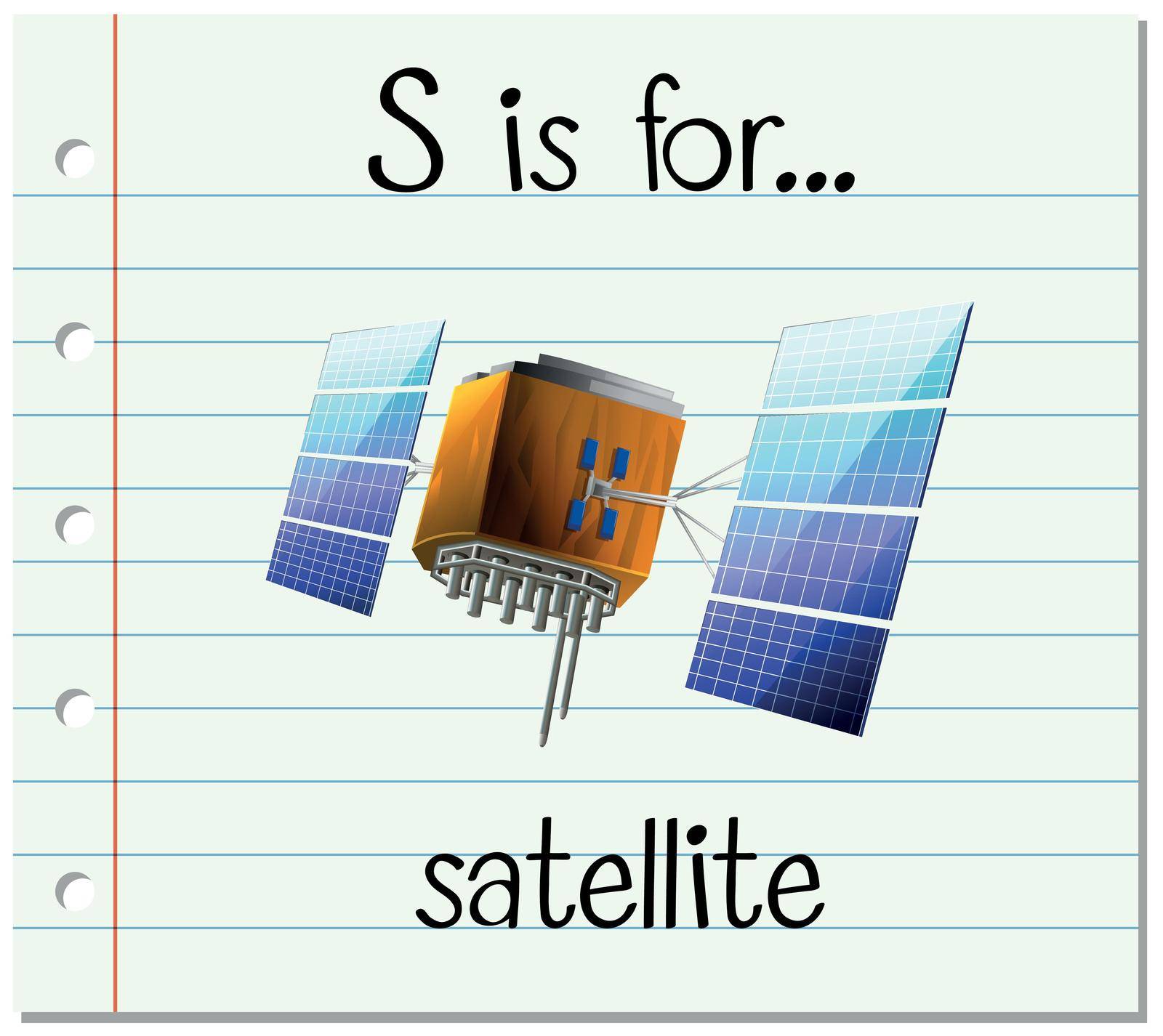 Alphabet S is for satellite illustration