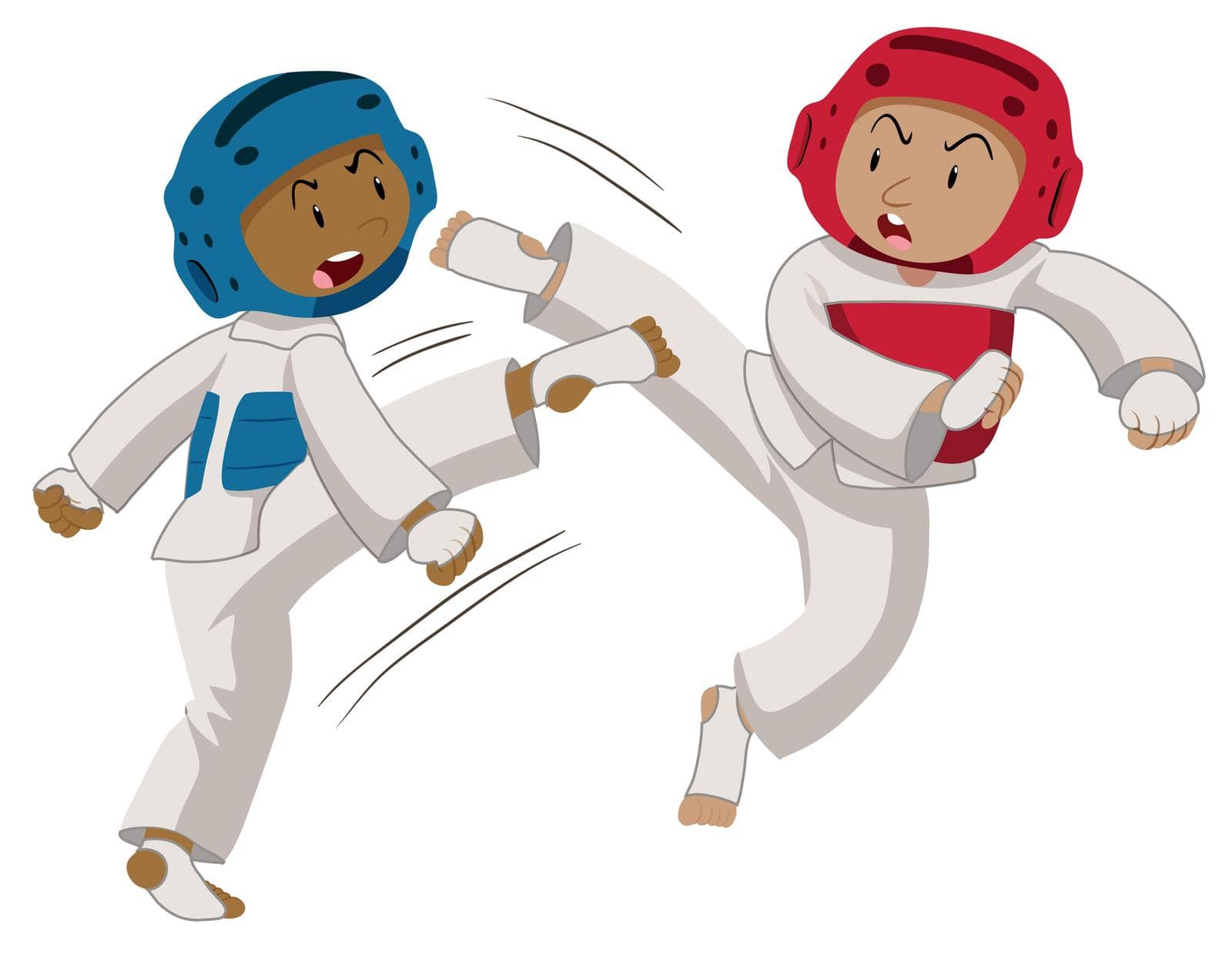 Two players doing taekwondo illustration