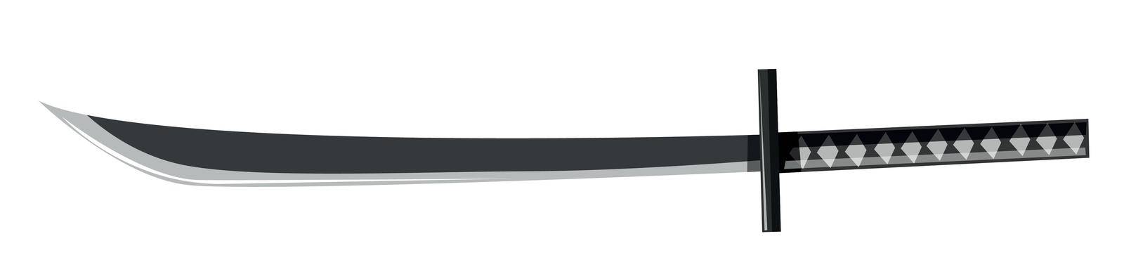 Japanese sword with sharp blade illustration