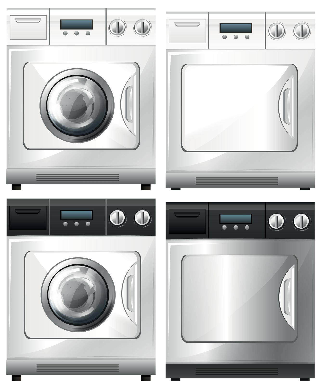 Washing machine and dryer machine illustration