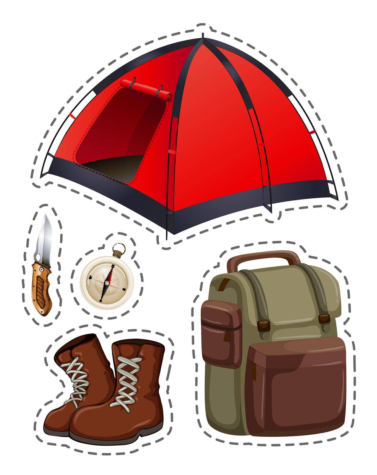 Camping set with tent and other objects by iimages