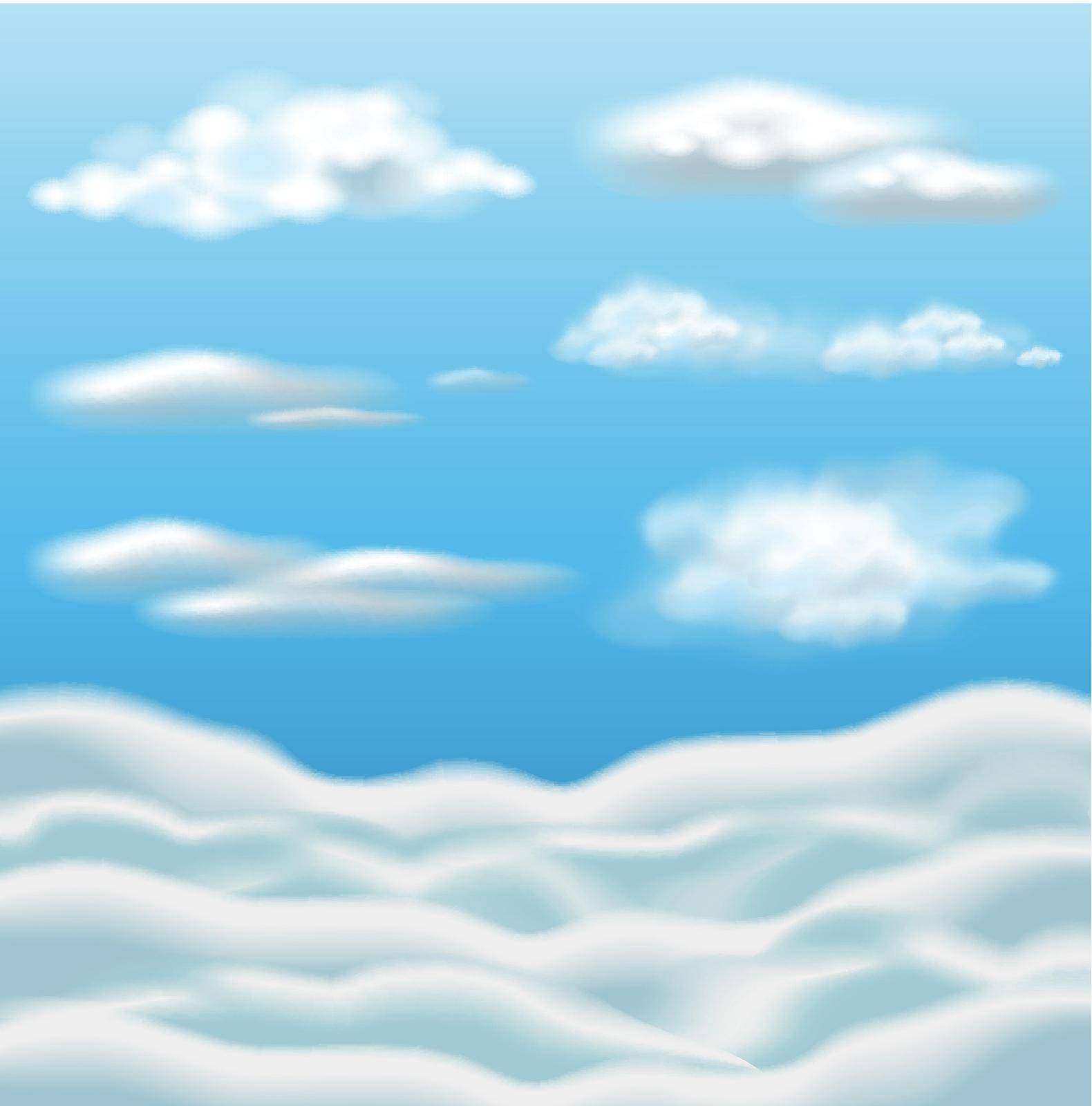 Blue sky with clouds illustration