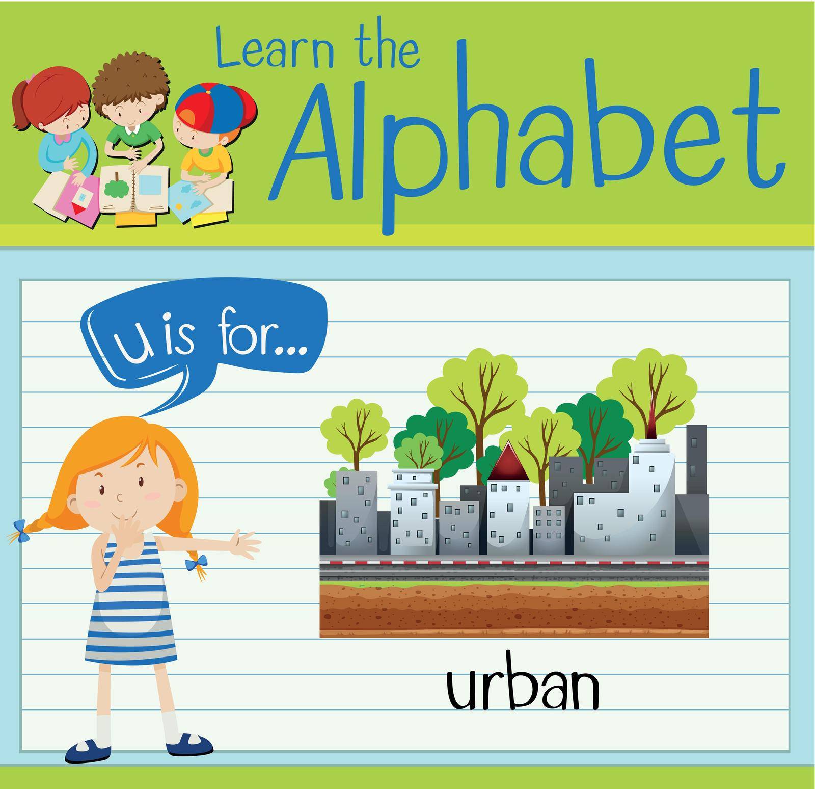 Flashcard letter U is for urban by iimages