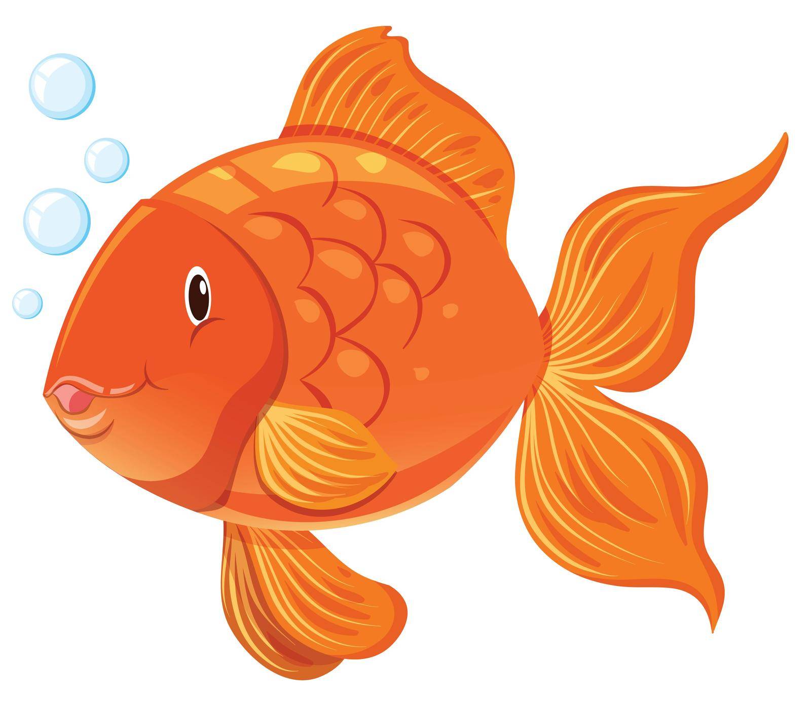 Goldfish with happy face illustration