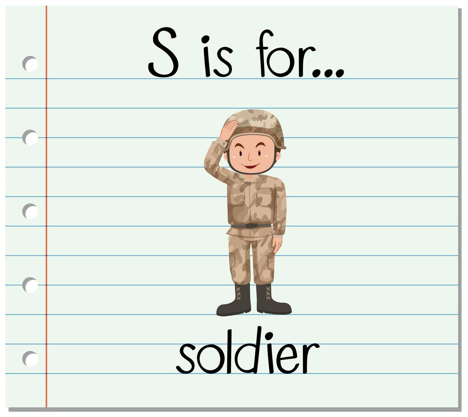 Flashcard letter S is for soldier by iimages