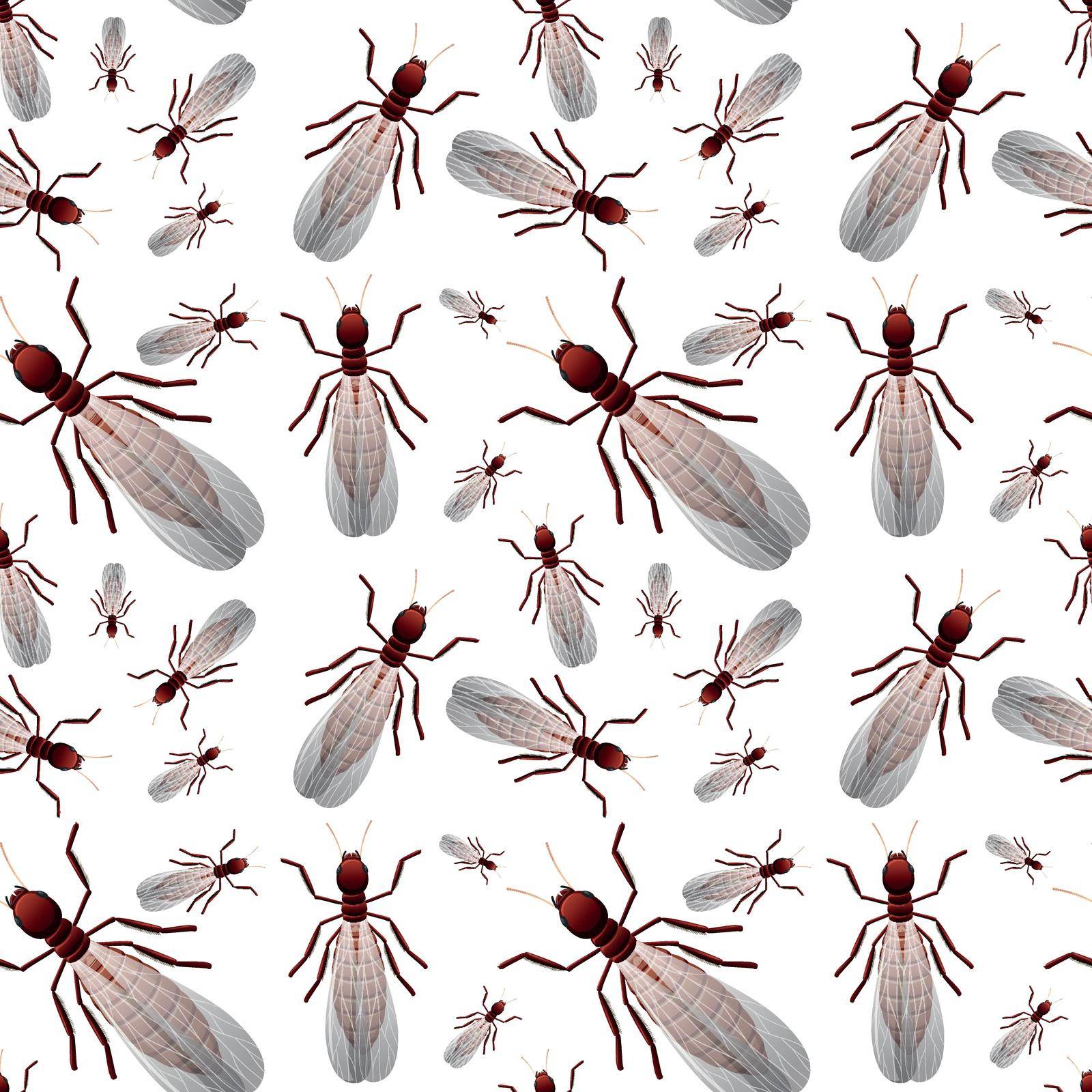 Seamless ant bug wallpaper illustration