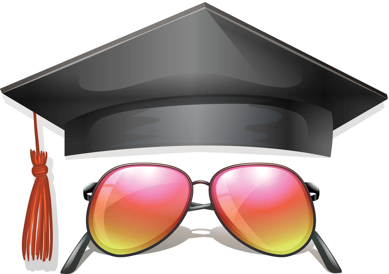 Graduation cap and sunglasses illustration