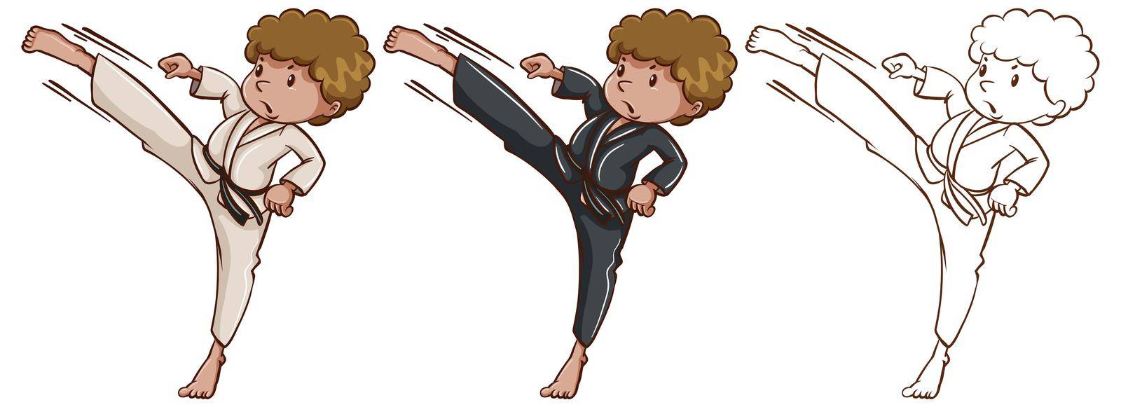 Doodle character for martial arts by iimages