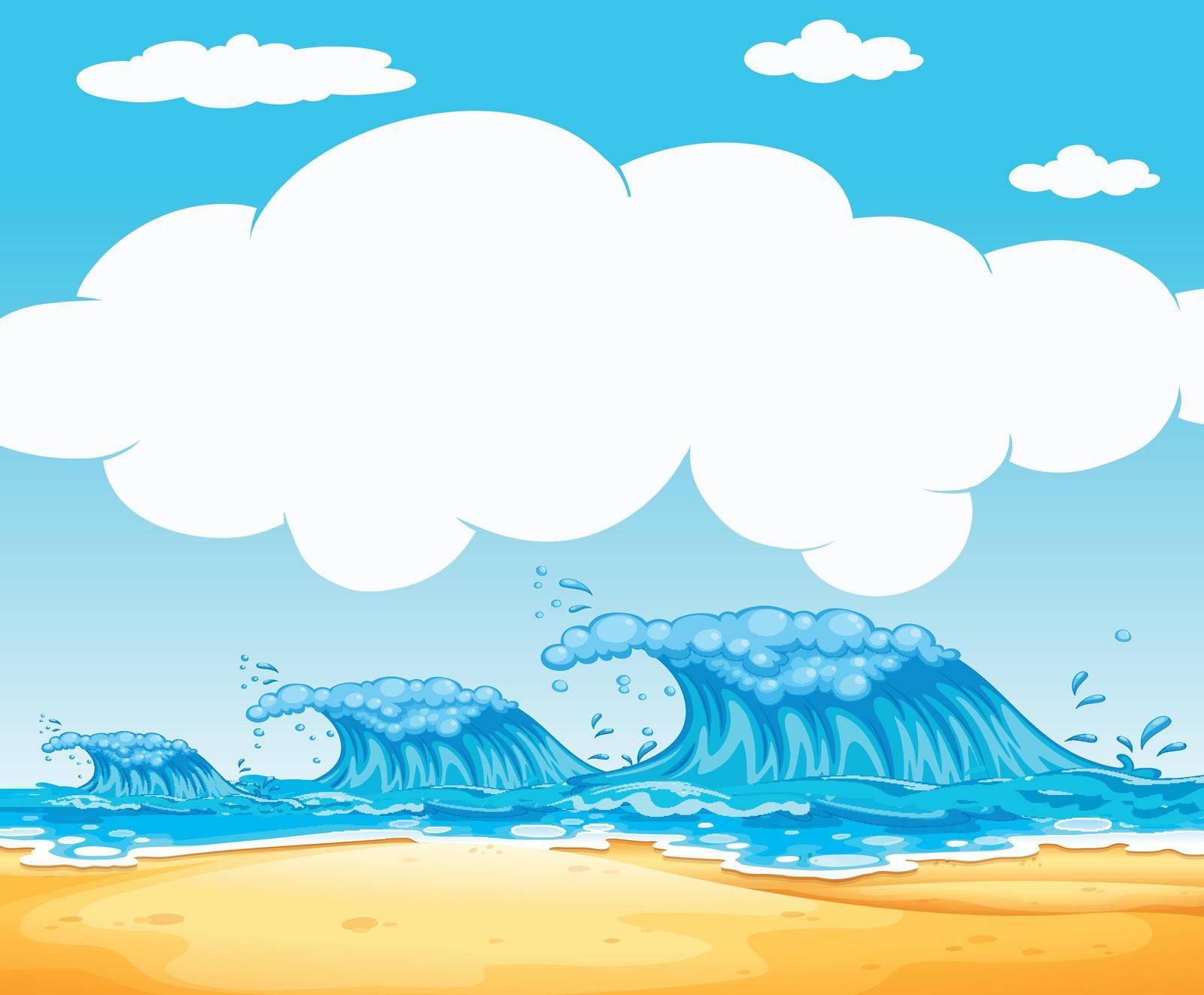 Ocean with waves background illustration