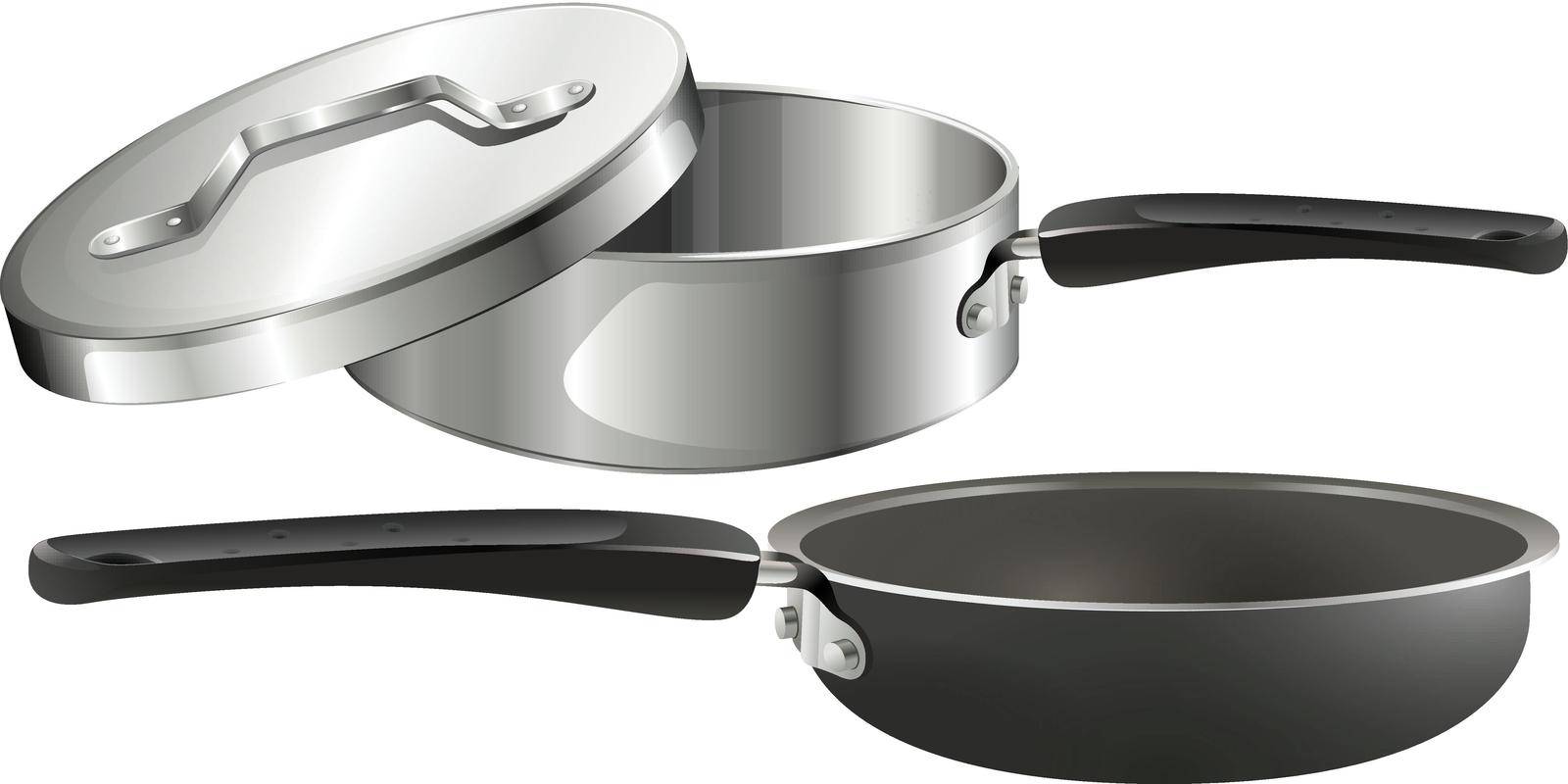 Saucer pan and frying pan illustration