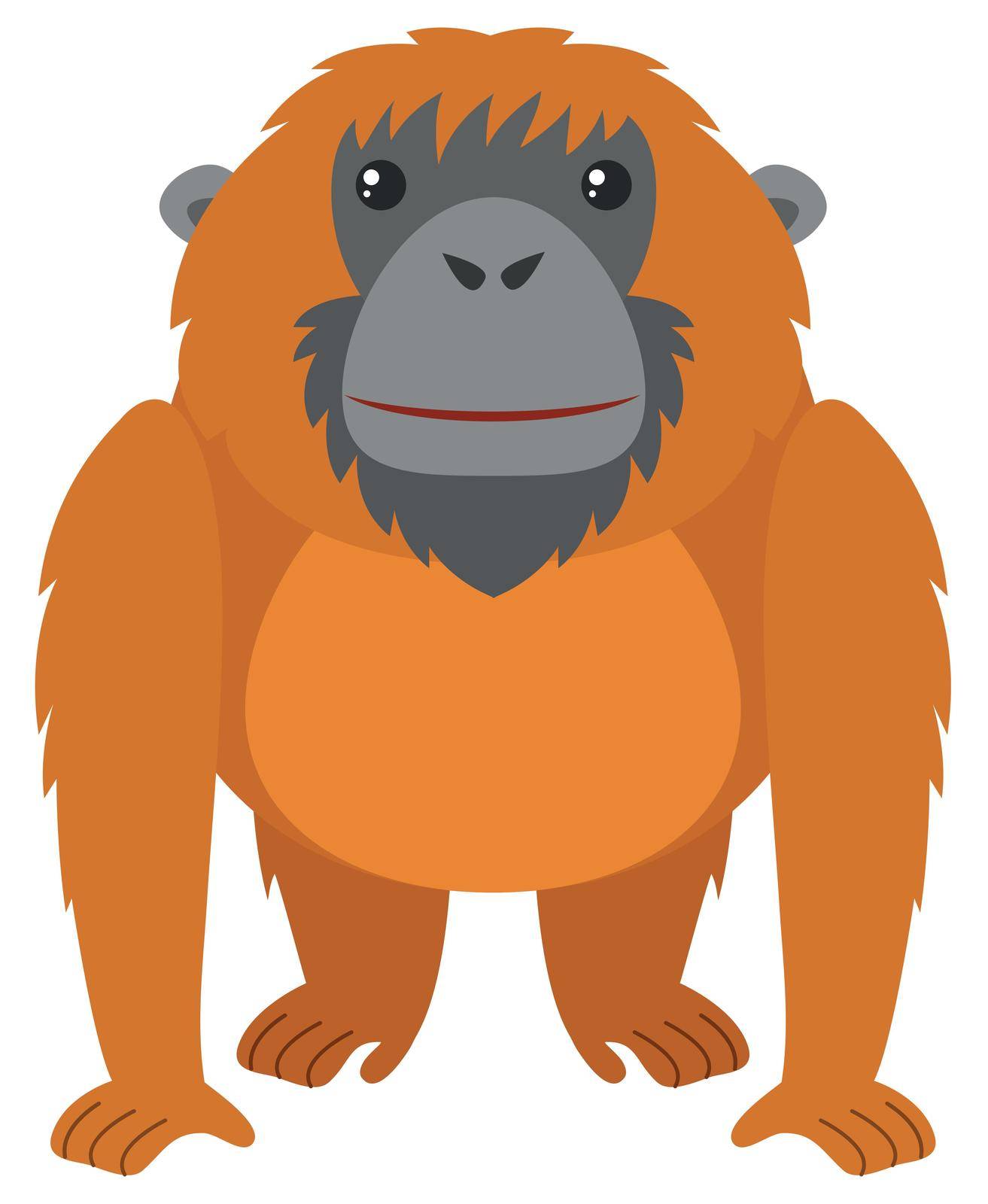 Orangutan with brown fur illustration