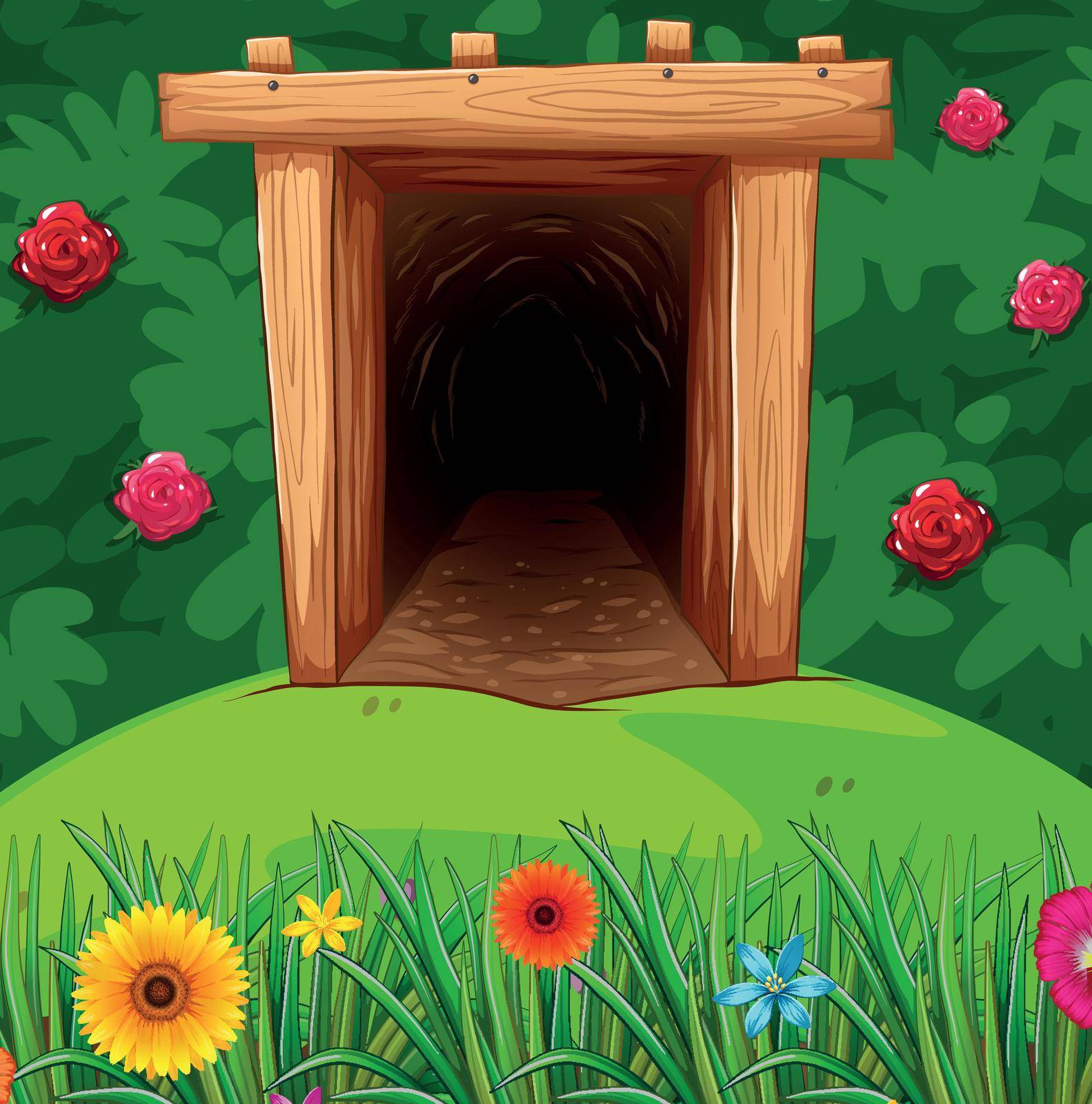 Tunnel in the bush illustration