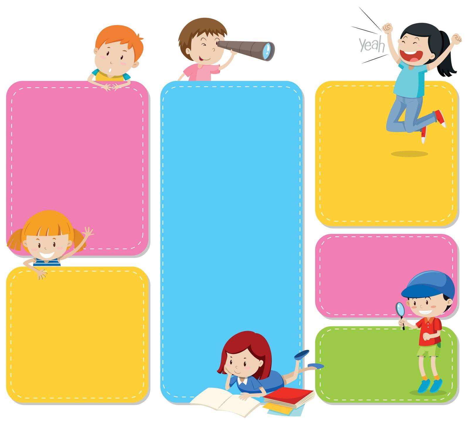 A Note Set with Children illustration
