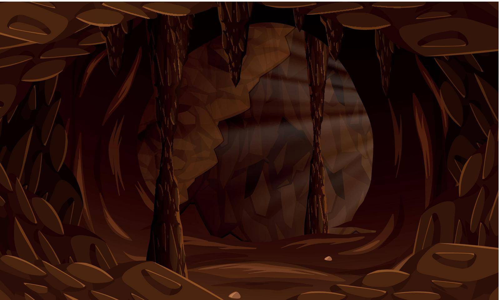 A dark cave landscape illustration