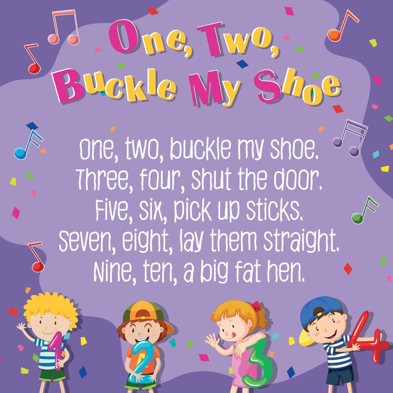 One two buckle my shoe poster illustration