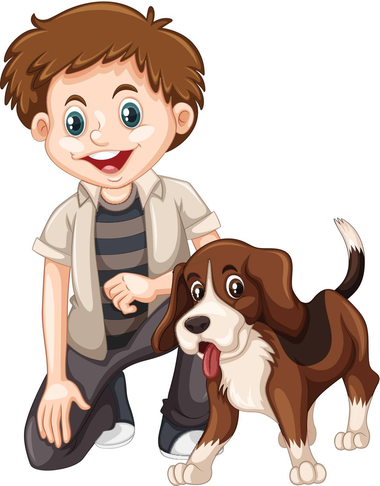 A boy and dog illustration