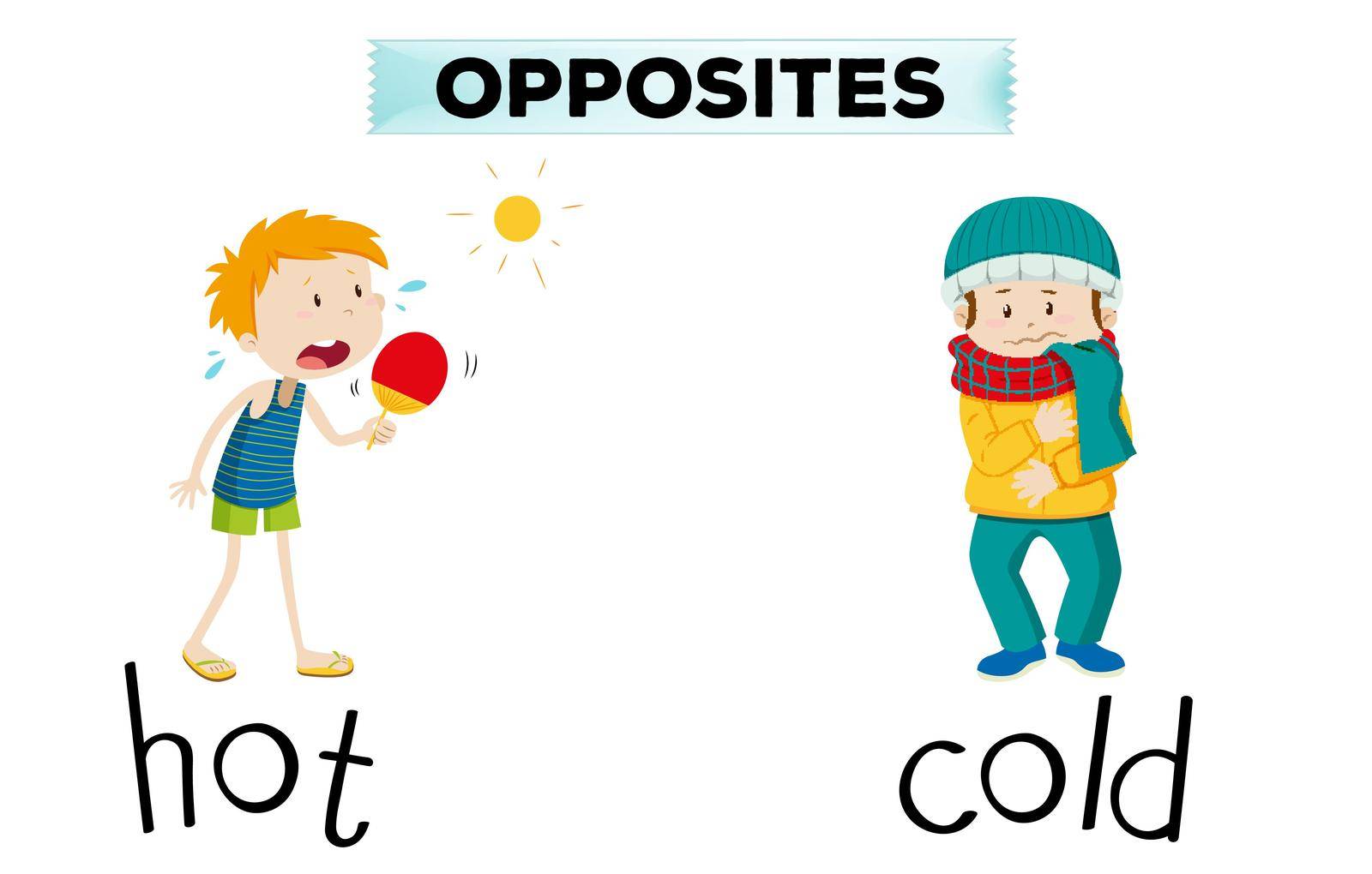Opposite words for hot and cold by iimages